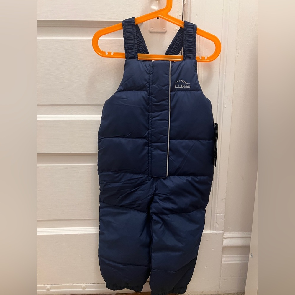 2T L.L. Bean Navy Puffer Kids Snow Overalls - NWT!